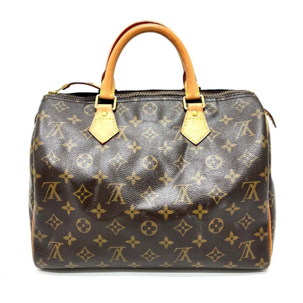 LOUIS VUITTON Authentic Brown Monogram Canvas Speedy 30 Boston Bag - Picture 2 of 16